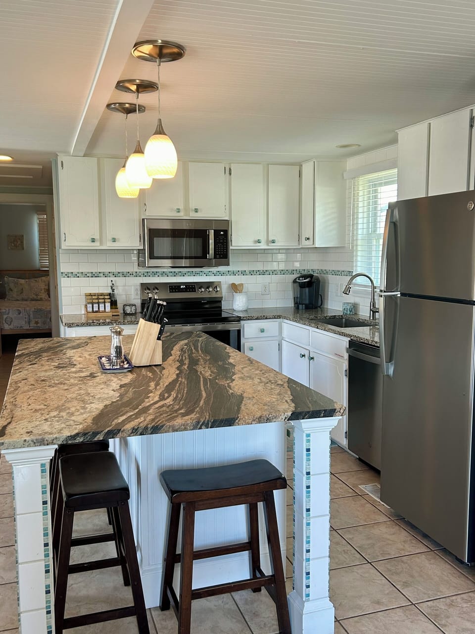 New stainless steel appliances.
