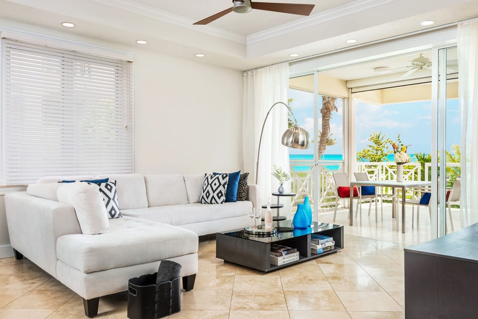Living area with views of Grace Bay.
