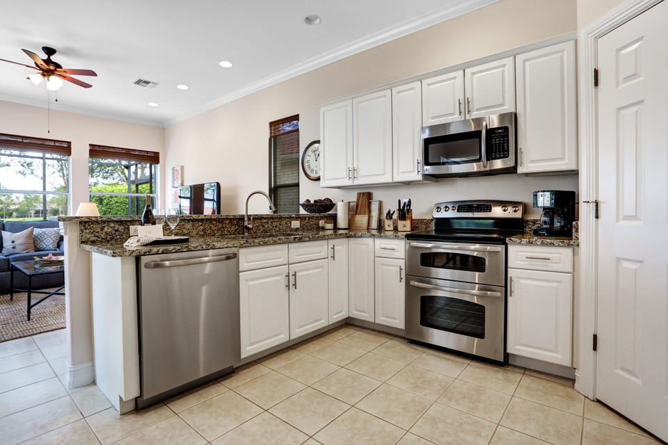 Open concept kitchen with all the modern conveniences.