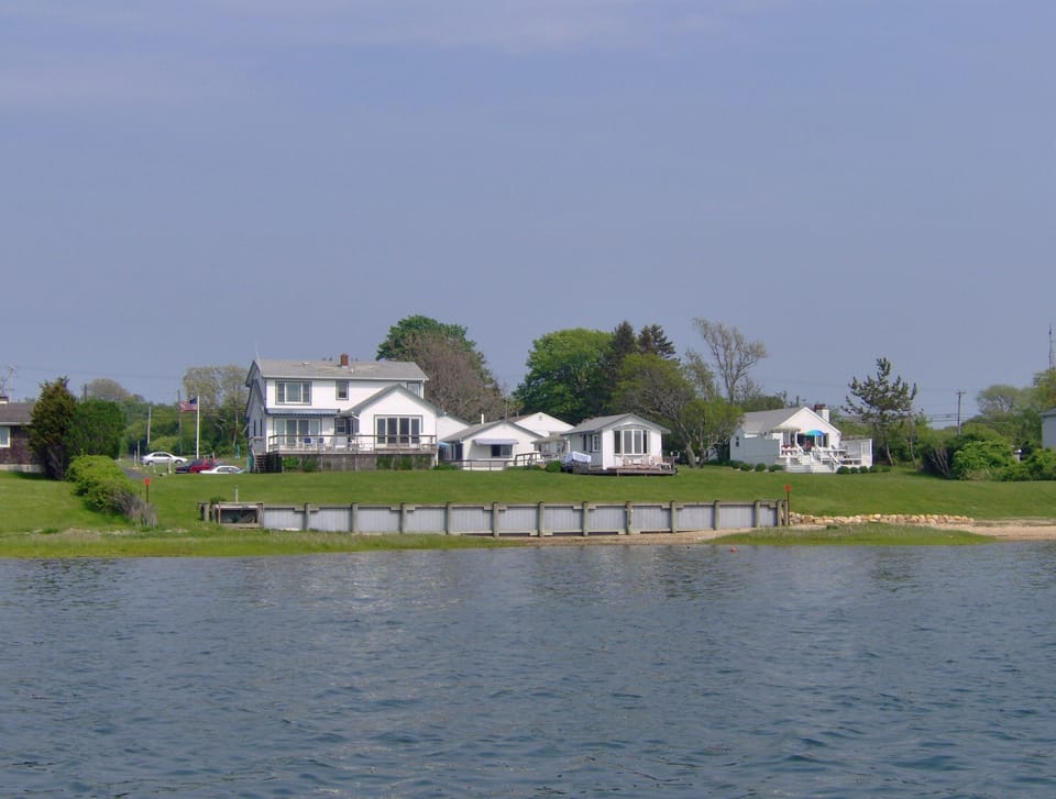 A view from the water of part of our backyard.