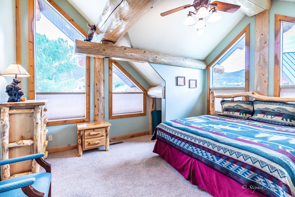 Bedroom three with full bath (shower, no tub) on the upper level