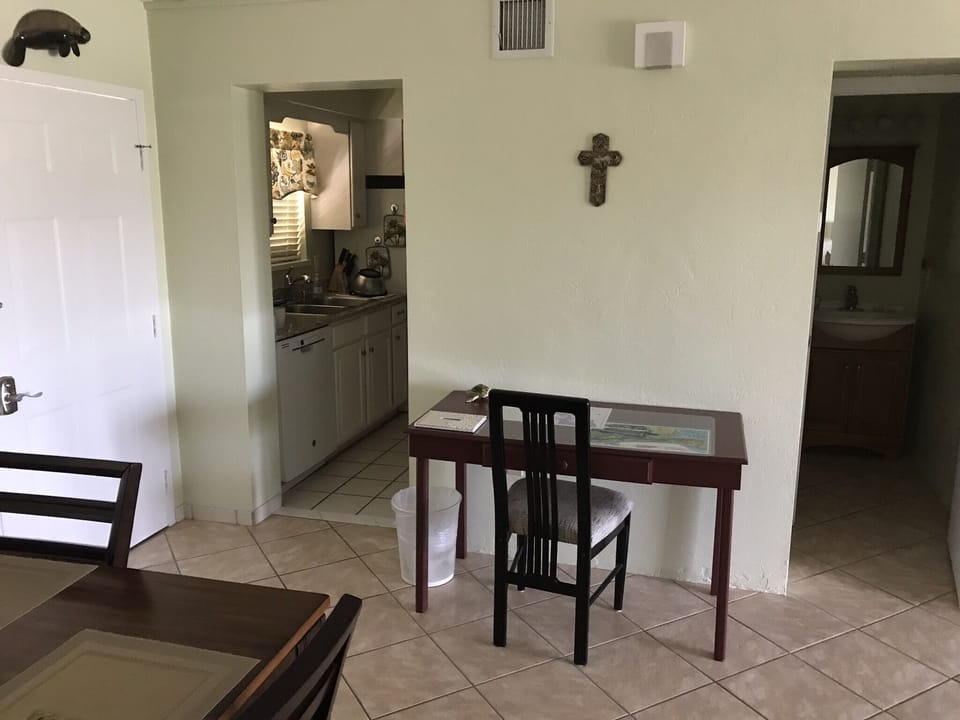 Main entry, kitchen and half bath.