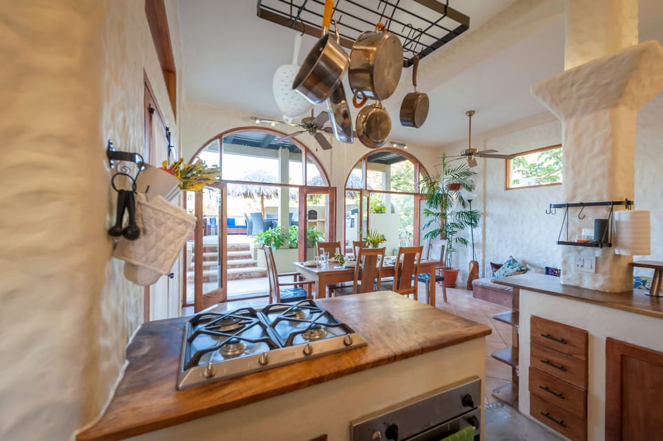 Second kitchen in Villa Palapa, fresh Nicaraguan coffee every morning.