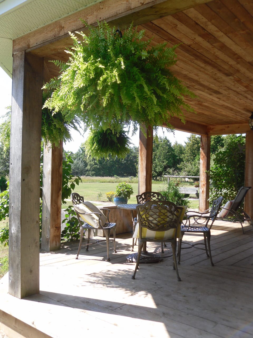 Back Corner Porch overlooking fields