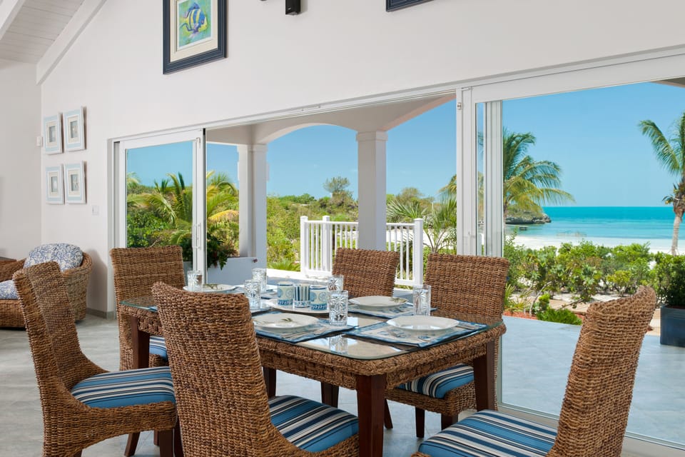 Coconut Beach Villa - Inside dining with beachfront views!