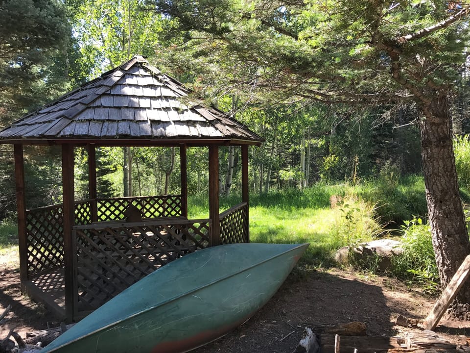 have a picnic in our gazeebo by the pond