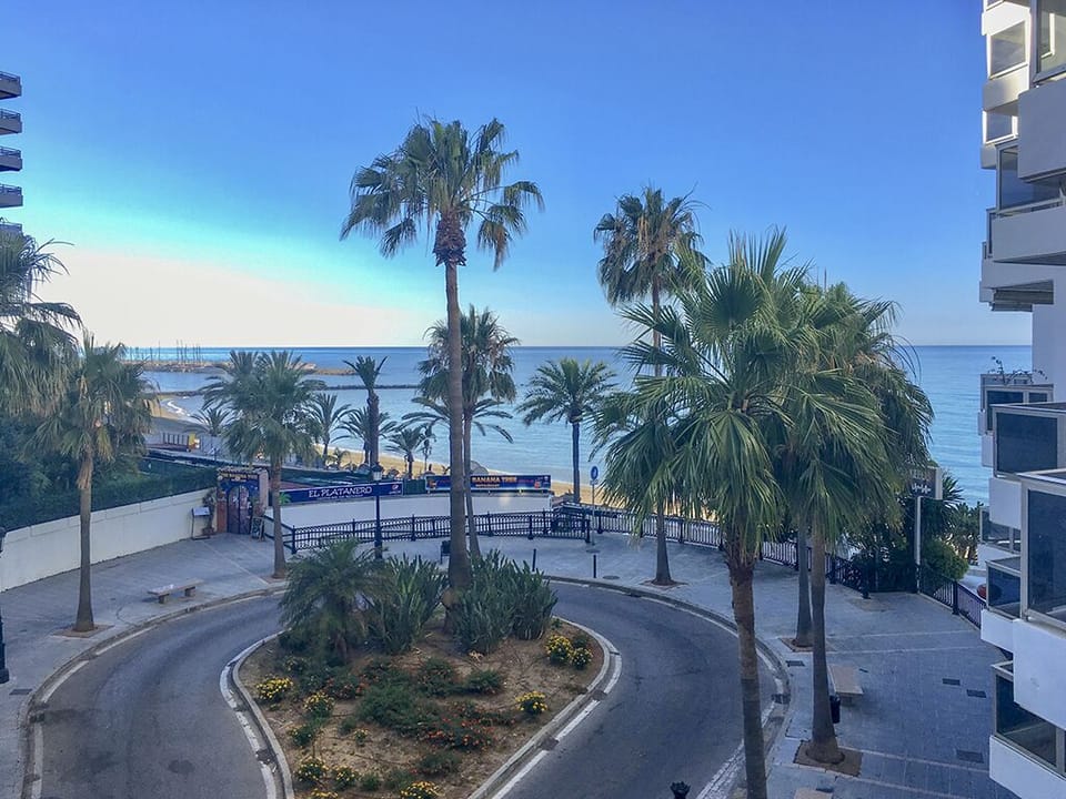 Sea and harbor view from living room balcony 