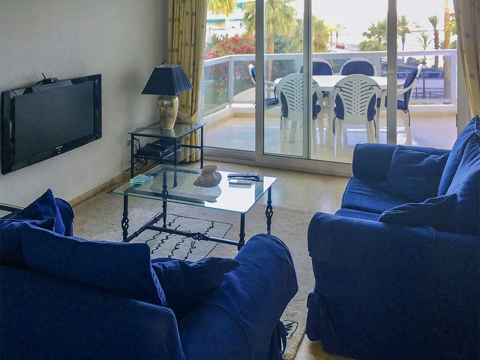 Living room seating area with sea view