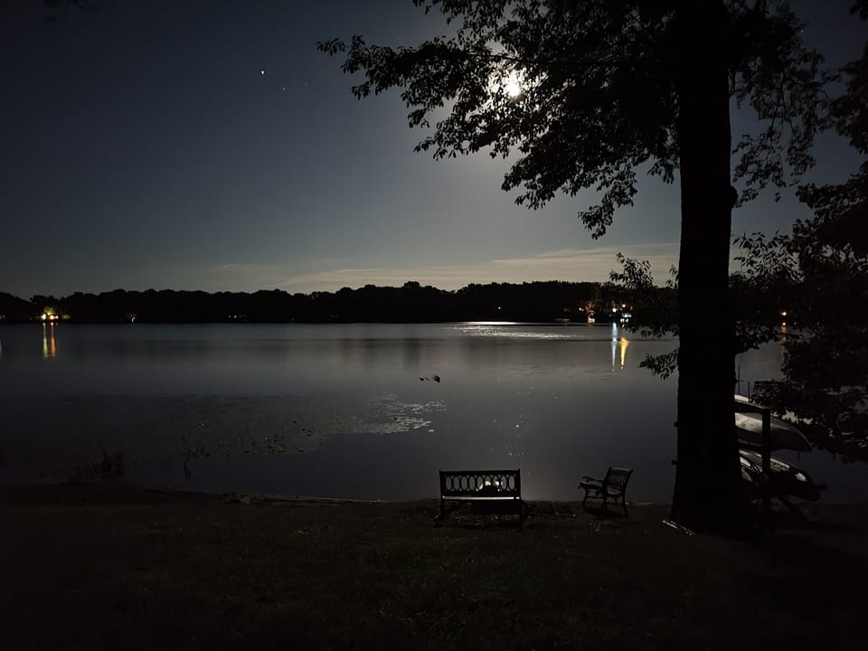 Cable Lake at night. Pure glass.