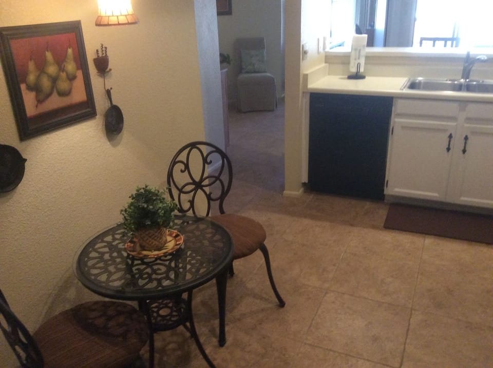 Bistro table in kitchen