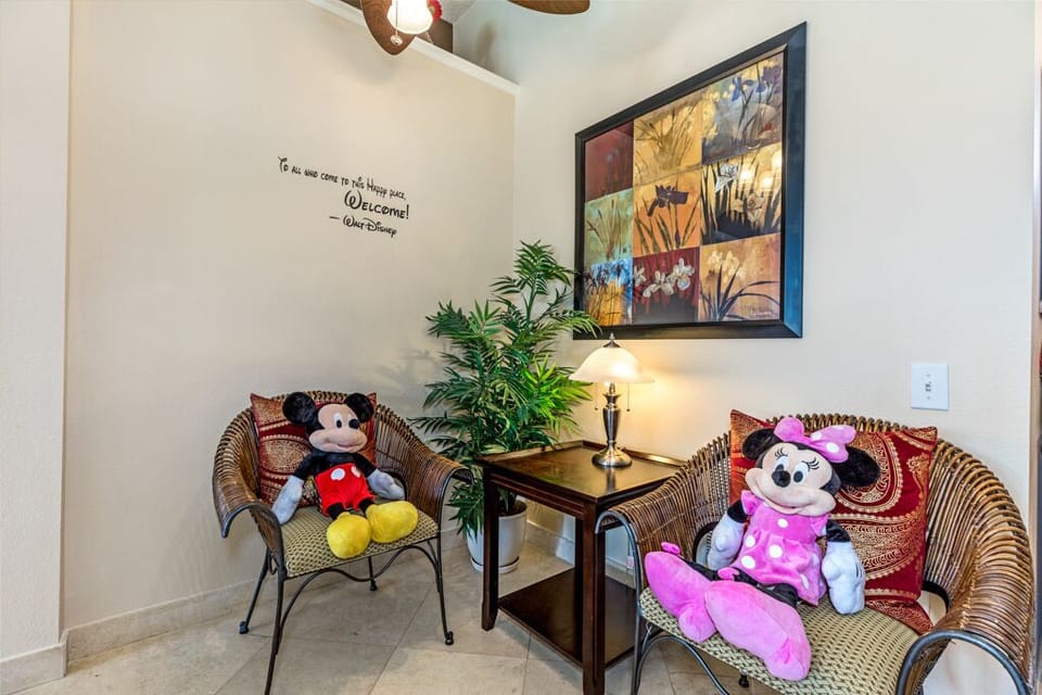 Welcome! relax and enjoy a book with Mickey and Minnie