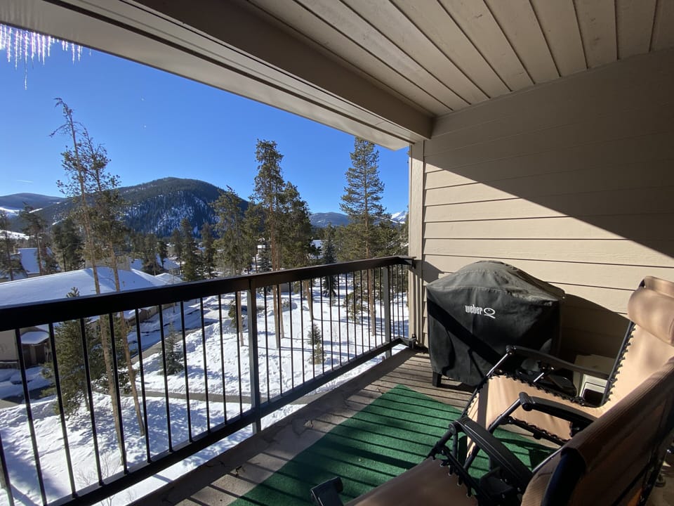 Private Balcony with outdoor seating. No longer have a gas grill.