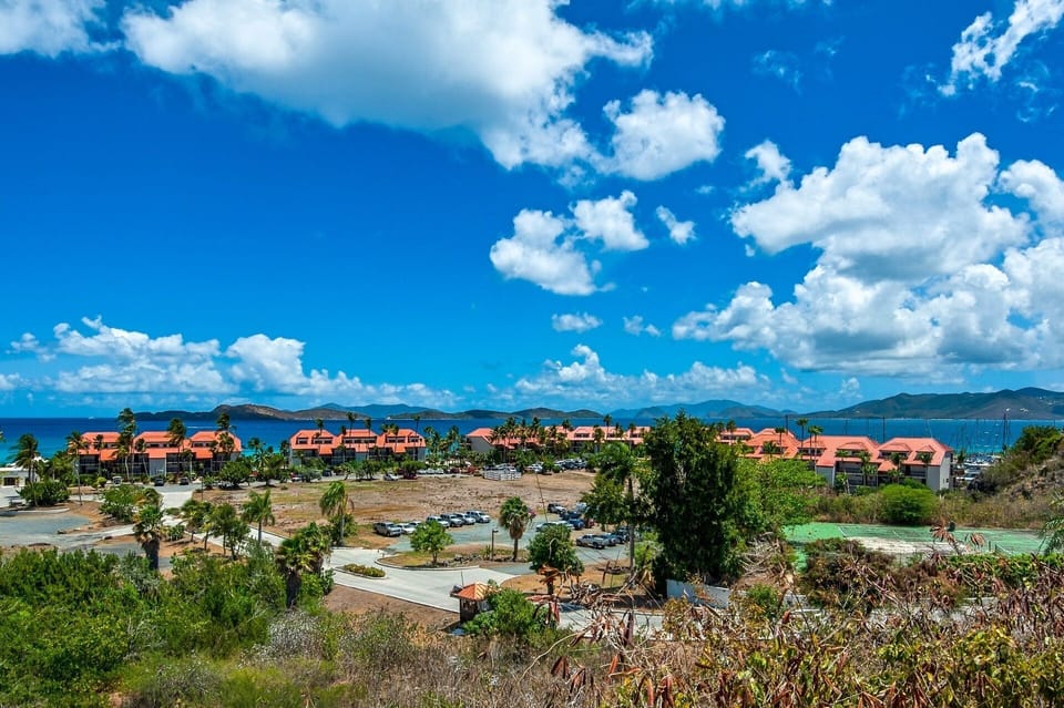Sapphire Beach resort from top of the hill