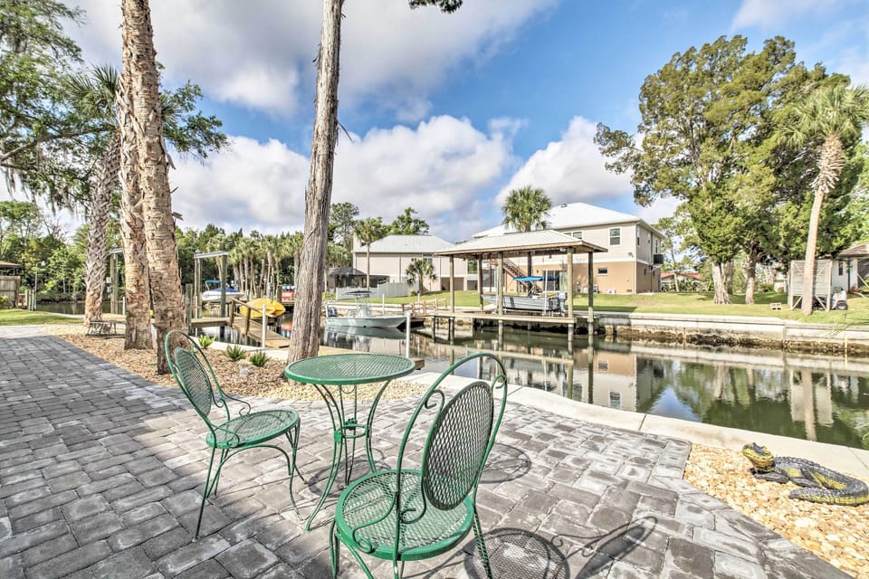 Canalside Patio | Private Dock | Gas Grill
