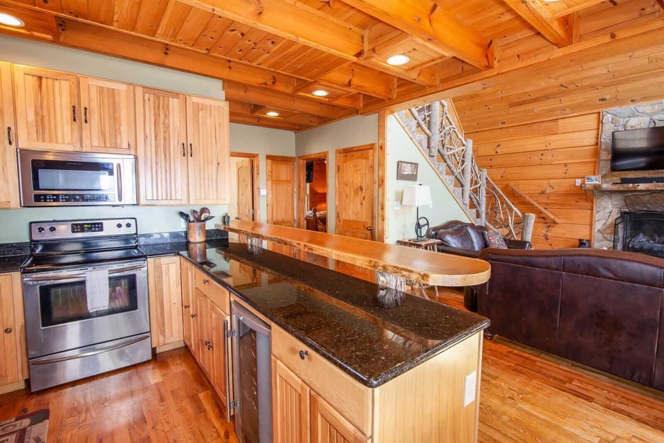 Kitchen with Custom Wood Cabinetry and Stainless Appliances