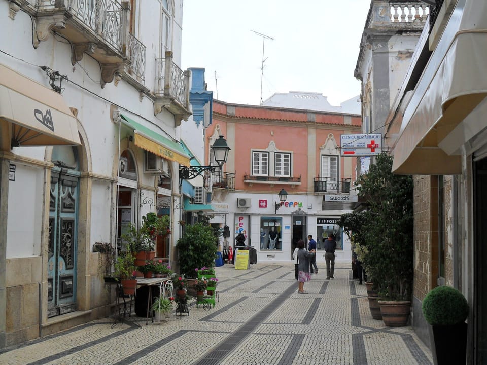 Rua de Comércio downtown with quaint shops and cafes