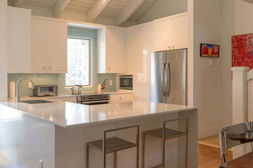Kitchen and reading nook.