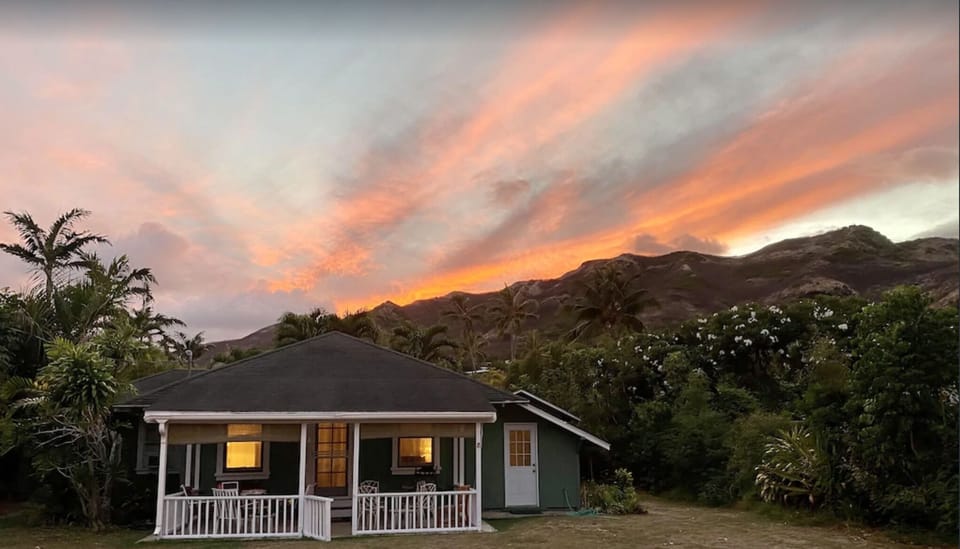Vintage Lanikai Cottage at sunset
