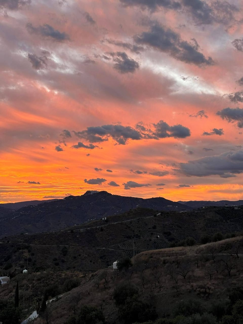 Sunset from rear of villa.