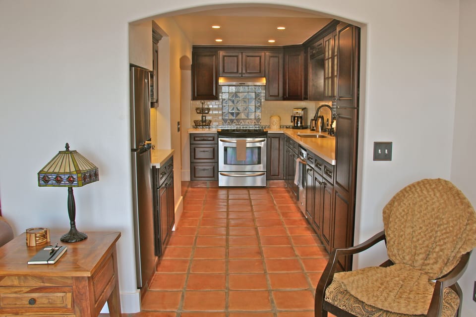 Kitchen with ocean view