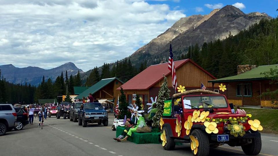 Cooke City's Fourth of July parade, watch from the yard.