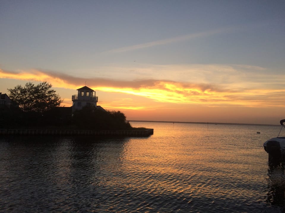 Sunset over bay