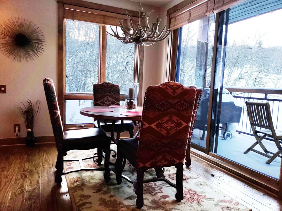 Dining Room with view of forest and Meadows Run
