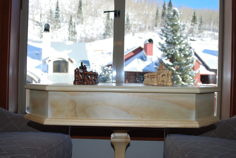 Beautiful mountain view from gaming table