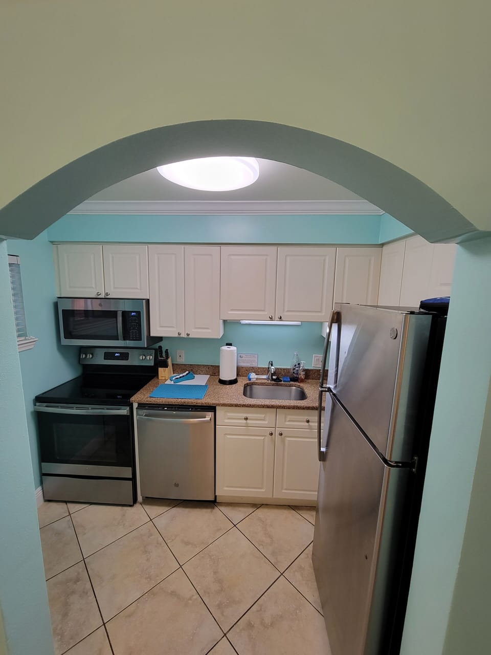 Full kitchen with fridge, microwave, stove/oven, dishwasher, toaster, etc.