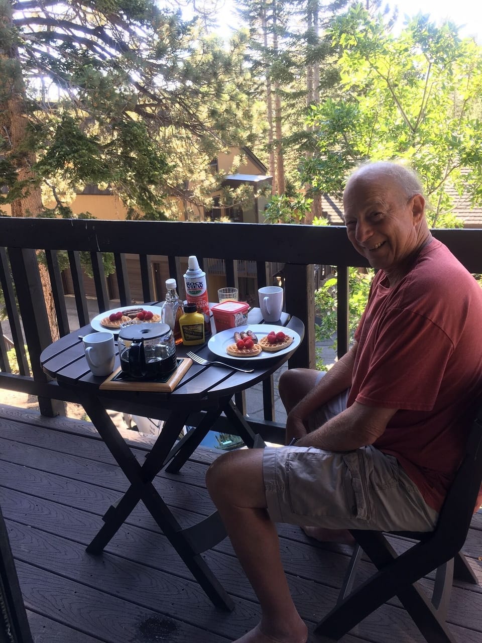 This is breakfast from our balcony