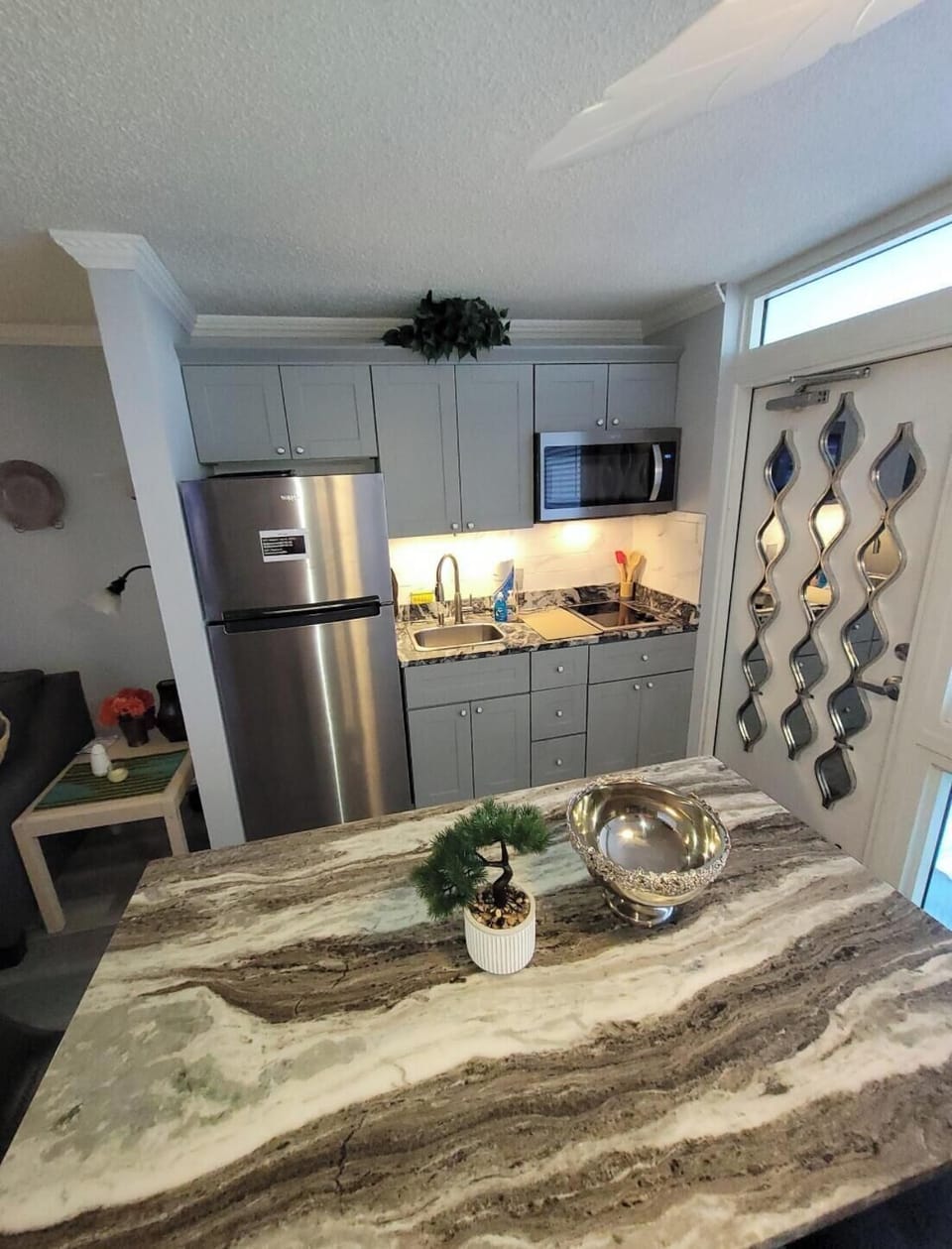 Brand new kitchen cabinet with an island