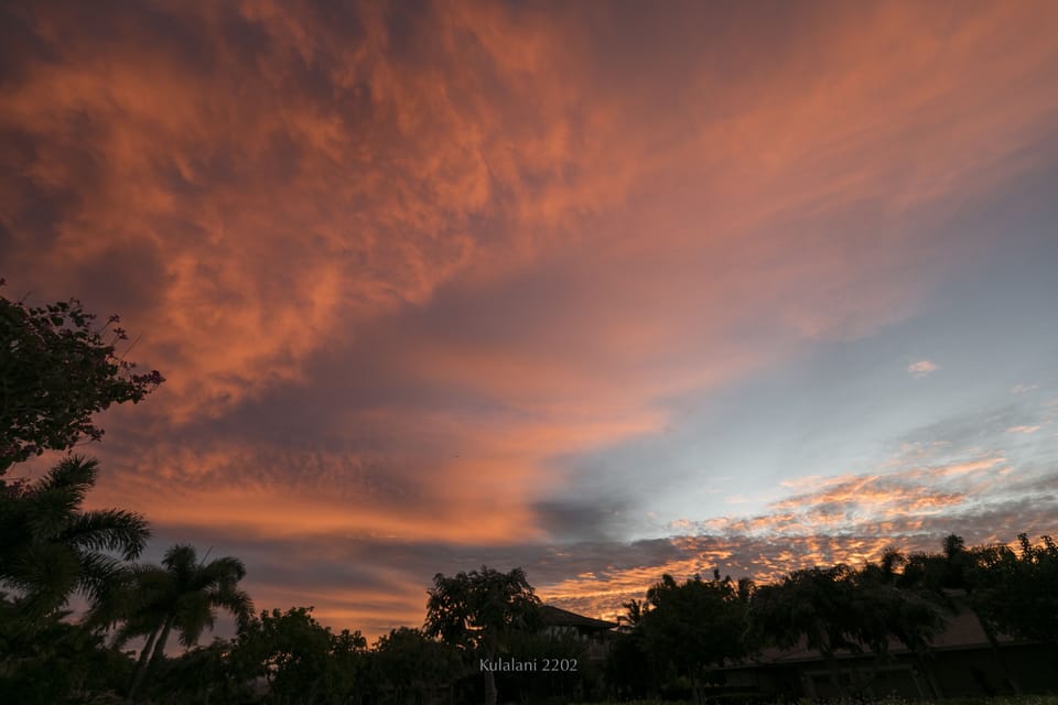 Spectacular sunrise outside the front windows of Kulalani 2202