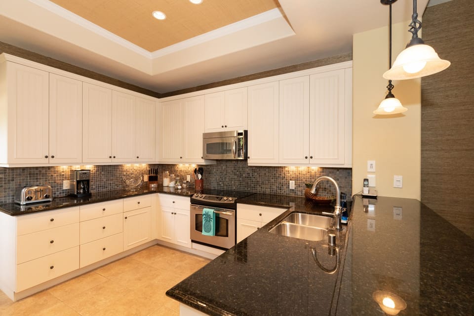 Plenty of room for several people to prepare meals together.