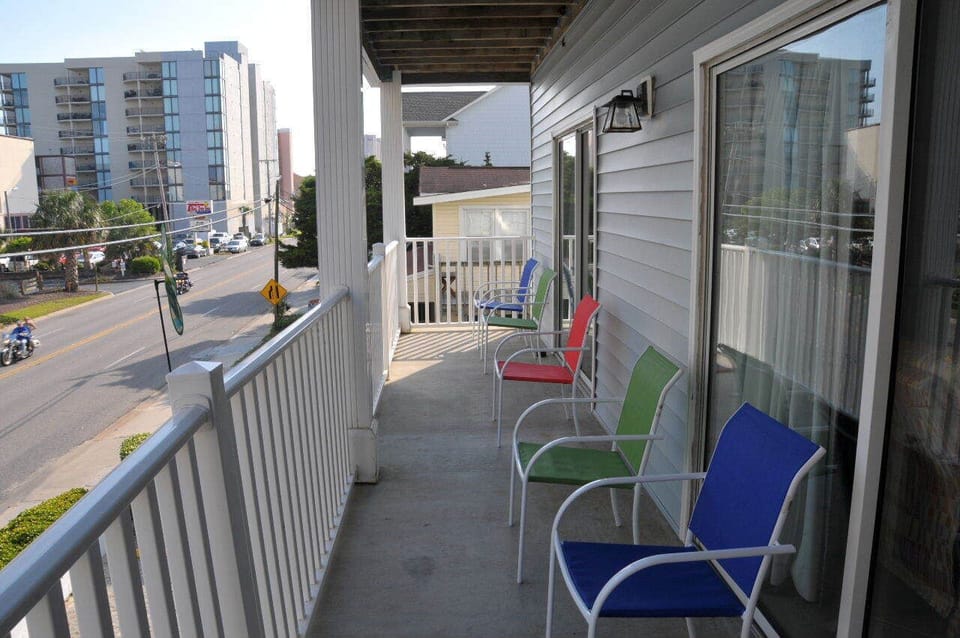 Downstairs balcony.