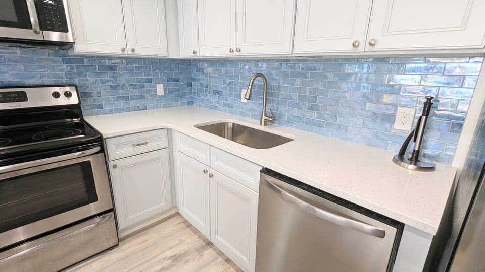 Designer backsplash.