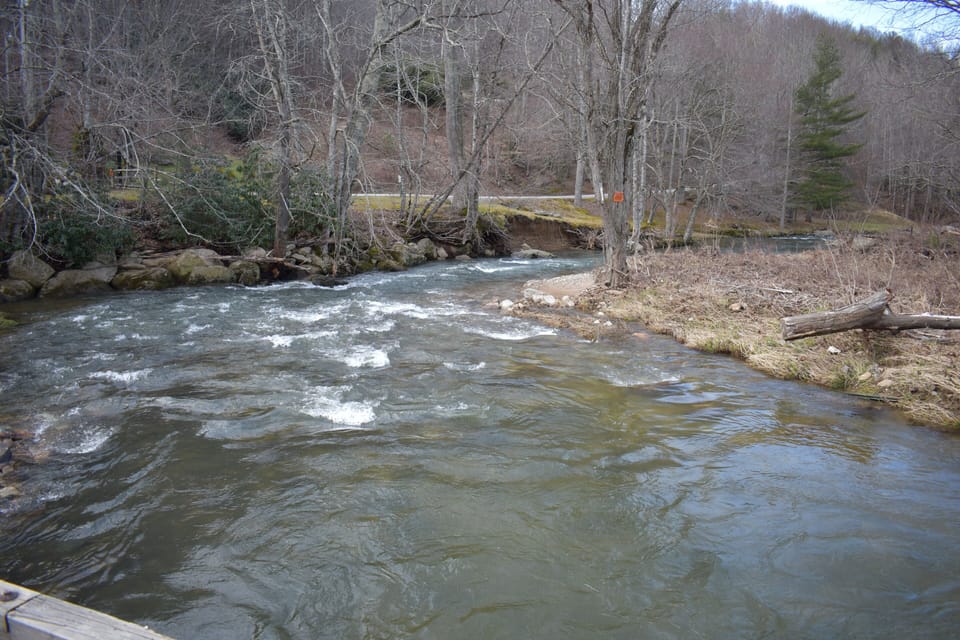 River at below the house