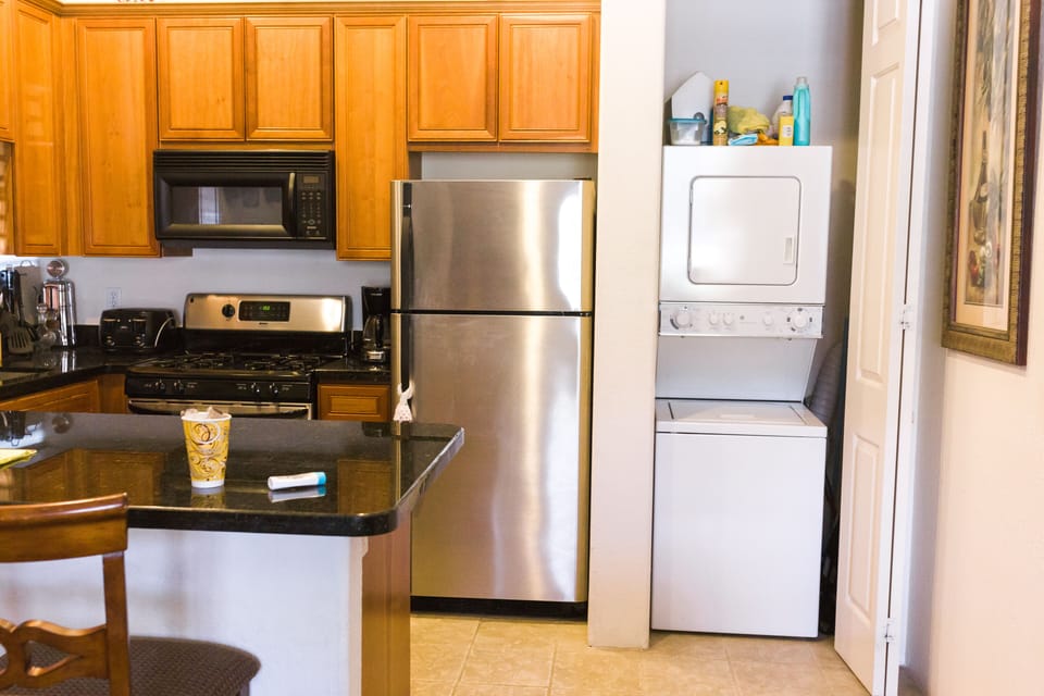 Kitchen has dishwasher, microwave, oven, Keurig coffee,washer and dryer 