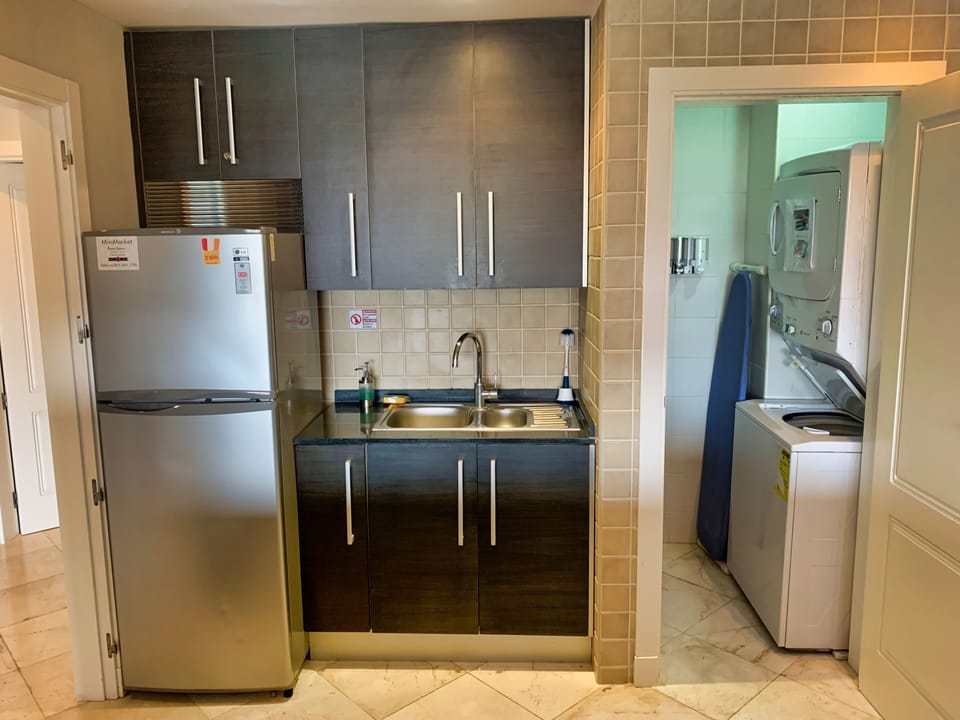 Did you spill coffee on your favorite shirt? Washer and dryer available.