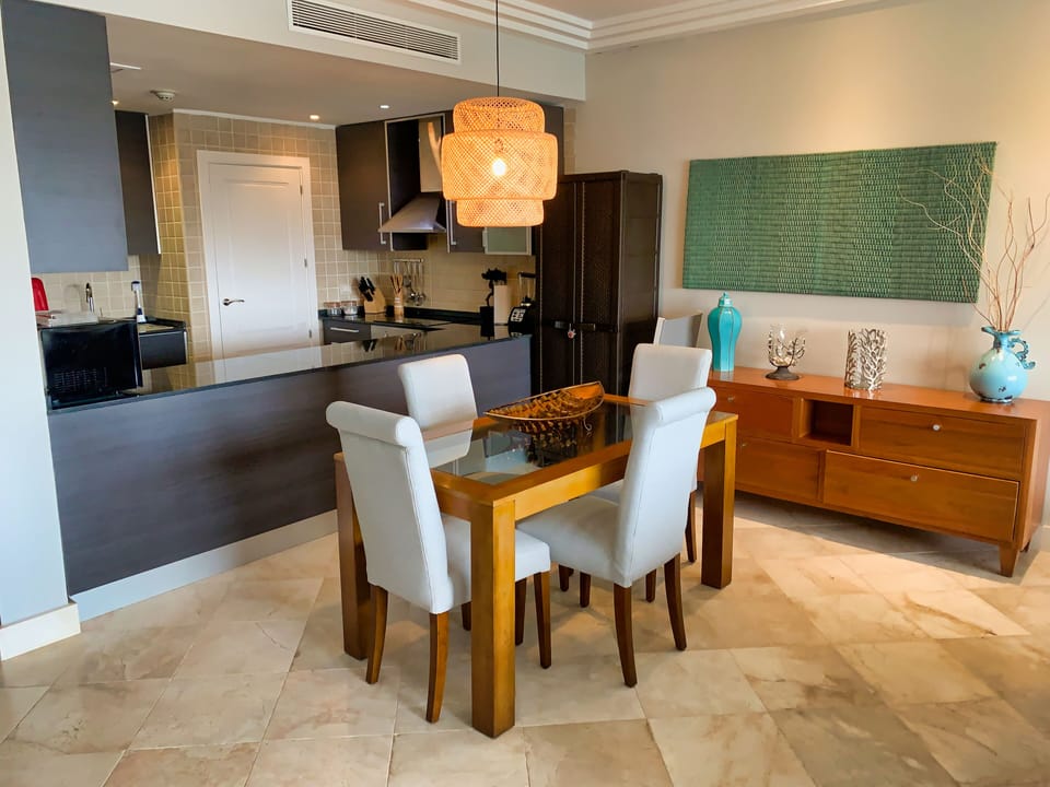 Comfortable and well lighted dining area