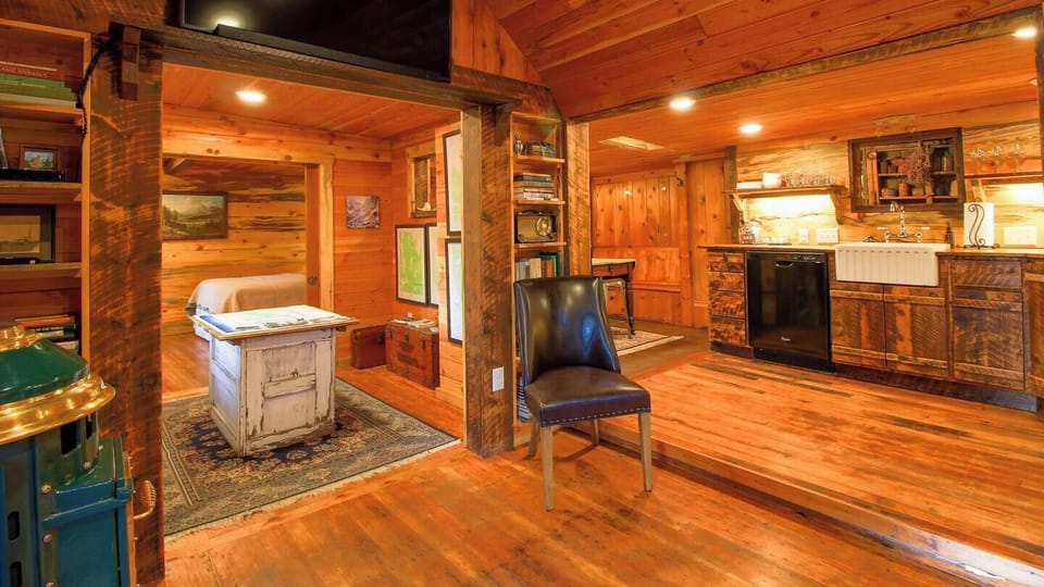 Exploration Cabin This Mountain Life Circa 1928 Estes Park Colorado Kitchen and Map Room