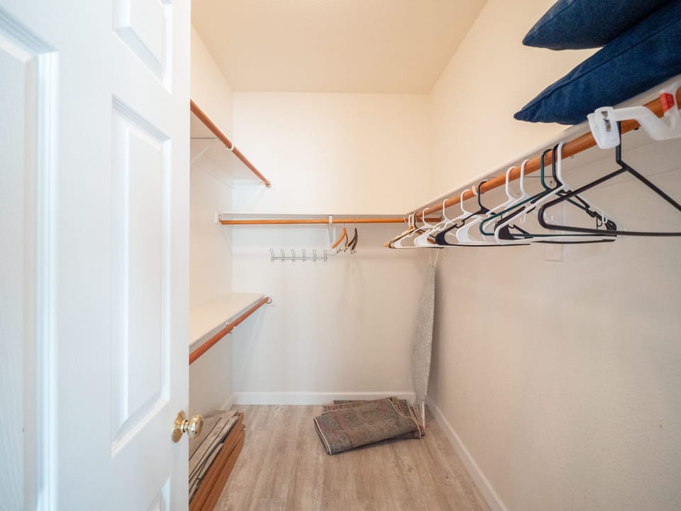 Large master bedroom closet. Could fit a packnplay easily if needed!