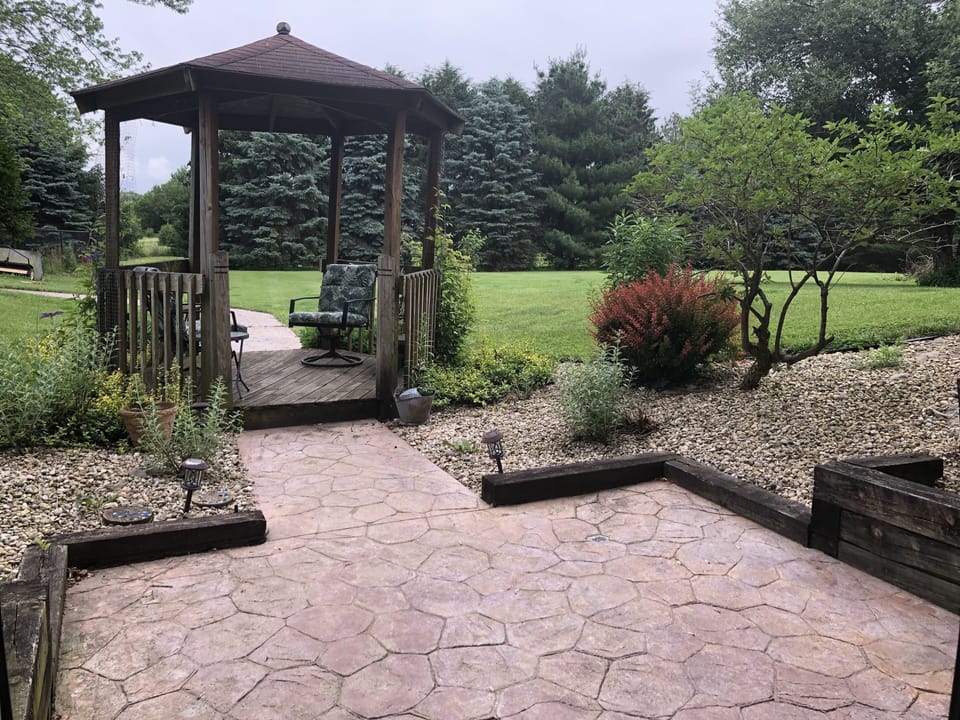 Your private patio outside your door. 