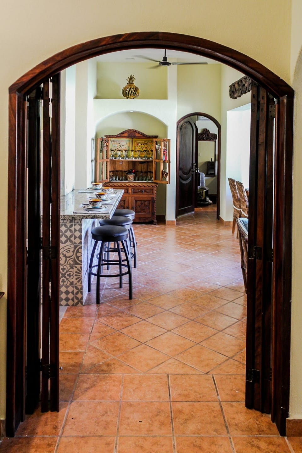 Family room opens to kitchen