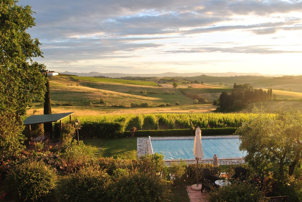 Vast panorama on rolling hills