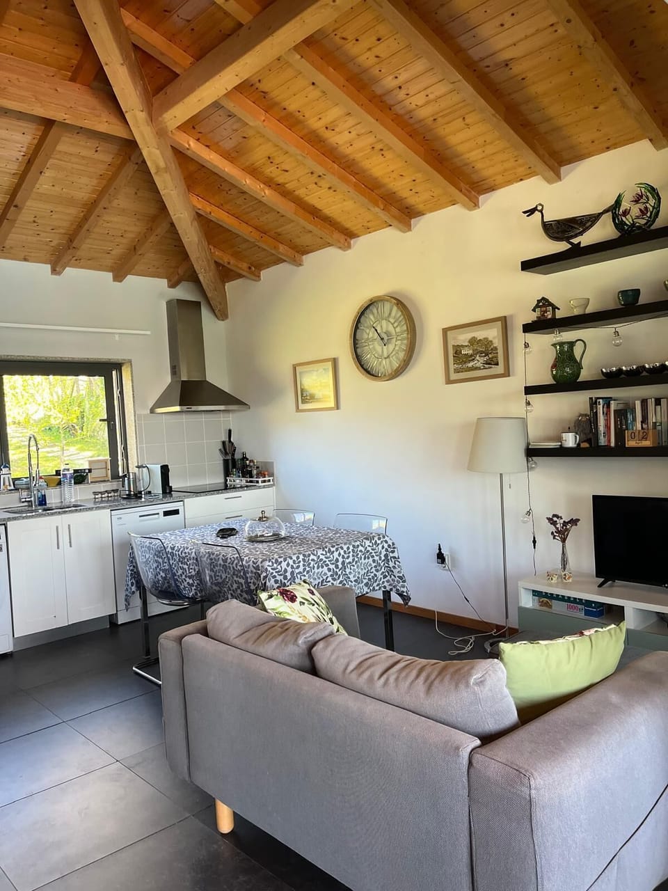 The kitchen, with view over the back garden.