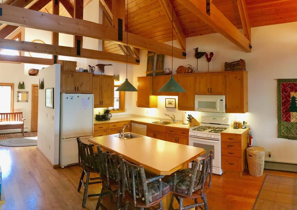 Kitchen and island
