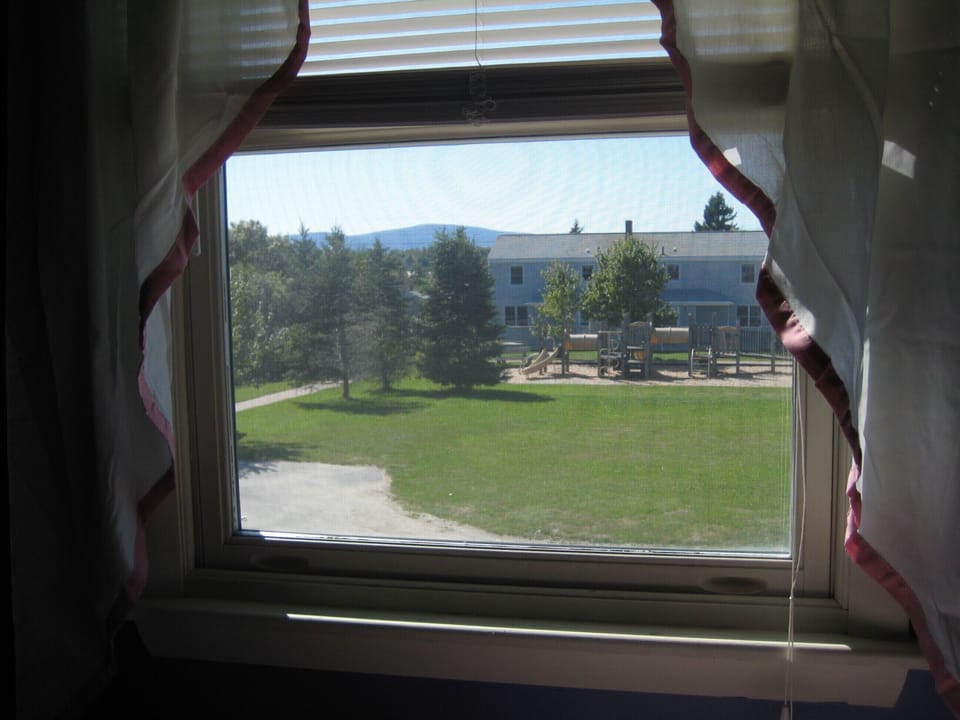 View of the playground from the blue bedroom
