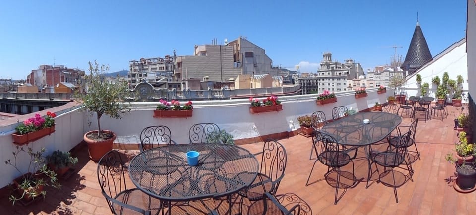 Accessible shared rooftop terrace.