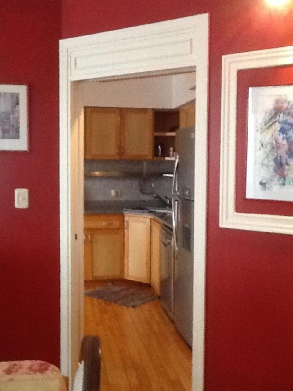 View into kitchen