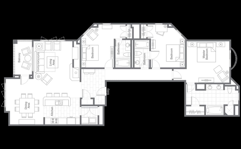 Alternate 3BR 3BA Floor plan
